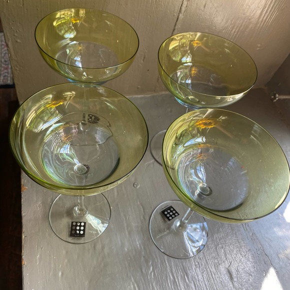 CIRCLEWARE DESIGN Two-tone Green & Blue Margarita Set of 4 - Picture 4 of 4